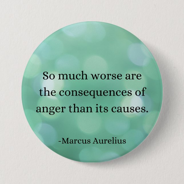 Marcus Aurelius: Conquer Anger, Find Inner Peace 7.5 Cm Round Badge (Front)