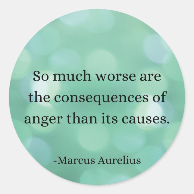 Marcus Aurelius: Conquer Anger, Find Inner Peace Classic Round Sticker (Front)