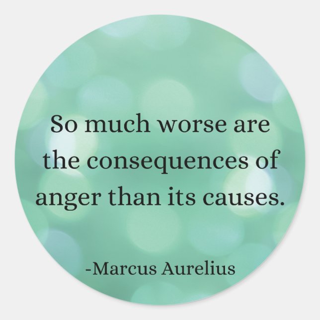 Marcus Aurelius: Conquer Anger, Find Inner Peace Classic Round Sticker (Front)