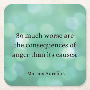 Marcus Aurelius: Conquer Anger, Find Inner Peace Square Paper Coaster