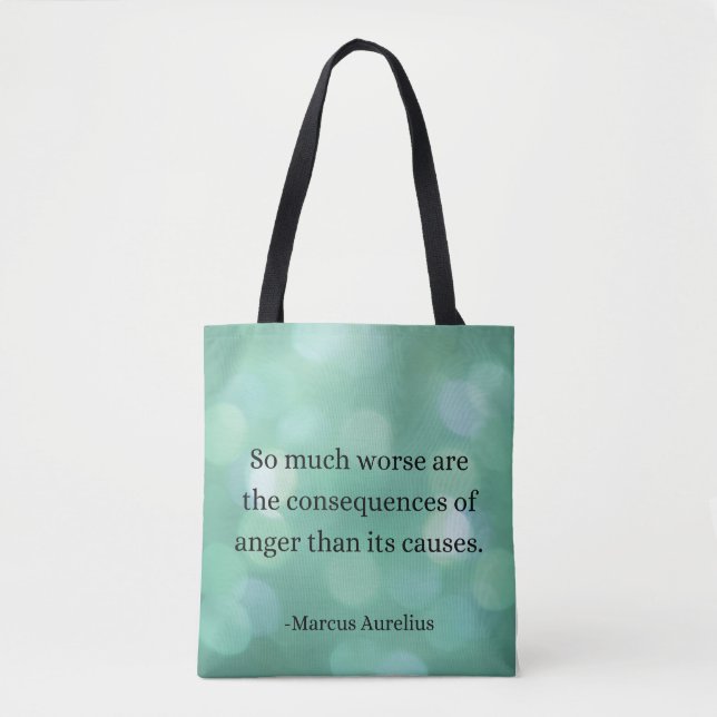 Marcus Aurelius: Conquer Anger, Find Inner Peace Tote Bag (Front)