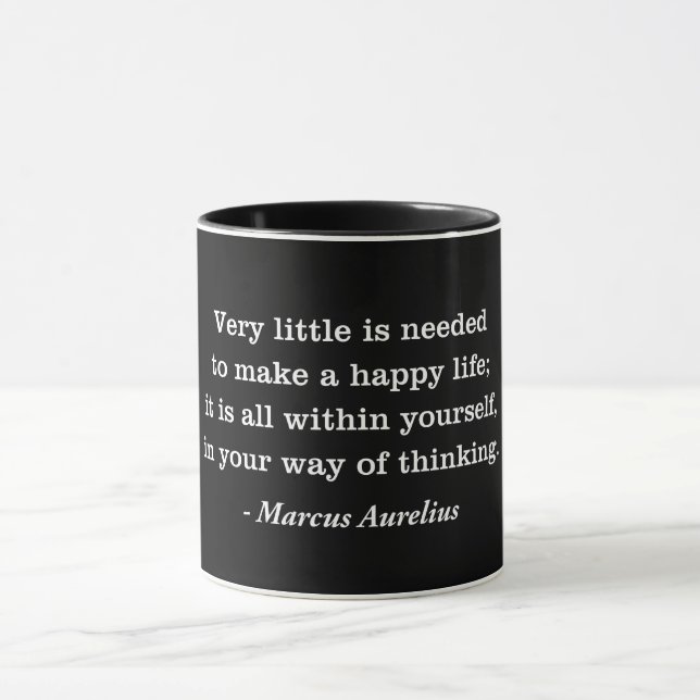 Marcus Aurelius Happy Life Quote Mug (Center)