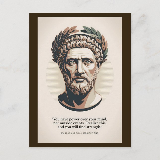 Marcus Aurelius Meditations Quote Illustration Art Postcard (Front)