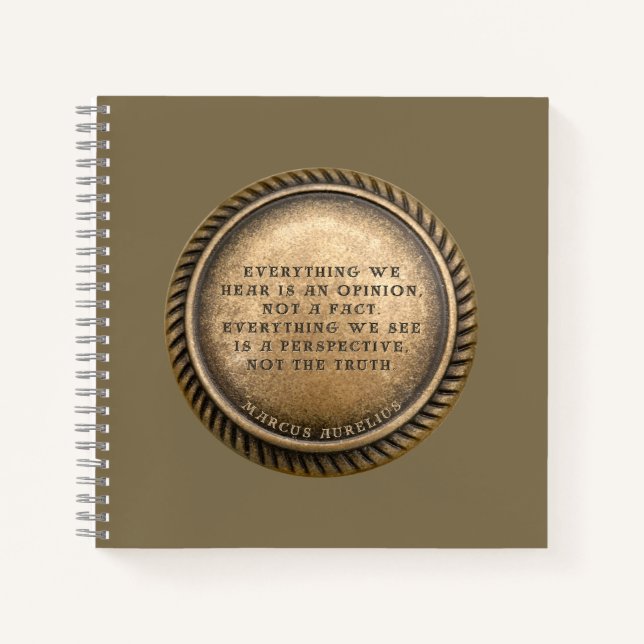 Marcus Aurelius Quote Opinionated Coin Notebook (Front)