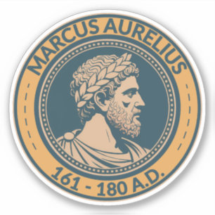 Marcus Aurelius Roman Emperor Illustration Badge