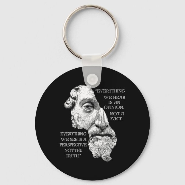 Marcus Aurelius Stoic Philosophy Novel Philosopher Key Ring (Front)