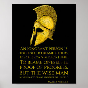 Marcus Aurelius Stoic Philosophy Quote - Roman Sto Poster