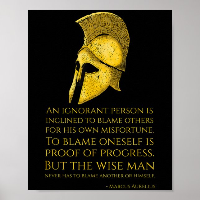 Marcus Aurelius Stoic Philosophy Quote - Roman Sto Poster (Front)