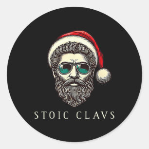 Marcus Aurelius Stoic Santa Claus Stoicism Funny C Classic Round Sticker