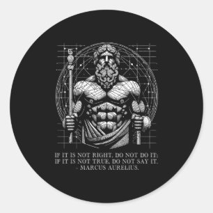 Marcus Aurelius Stoicism Wisdom Quote. Be Kind, Mi Classic Round Sticker