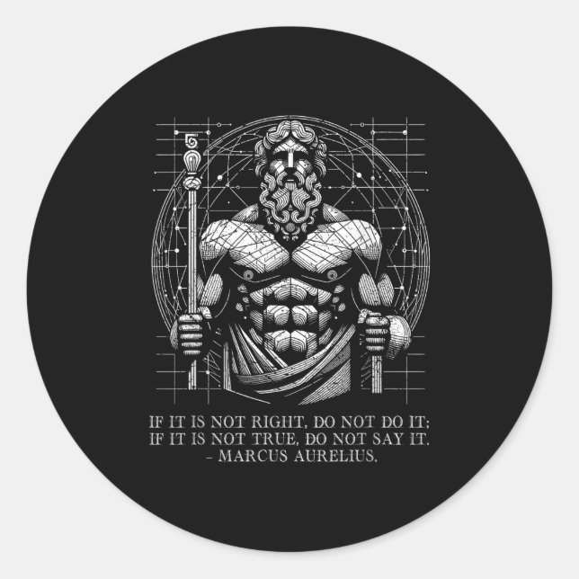 Marcus Aurelius Stoicism Wisdom Quote. Be Kind, Mi Classic Round Sticker (Front)
