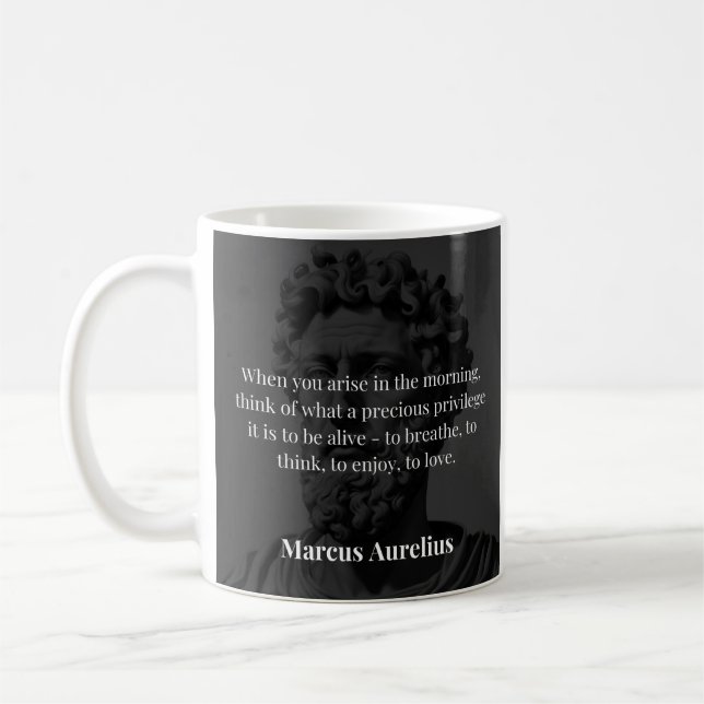 Marcus Aurelius's Morning Reflection: Gratitude fo Coffee Mug (Left)