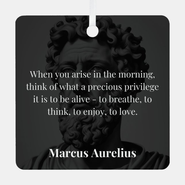 Marcus Aurelius's Morning Reflection Metal Tree Decoration (Front)