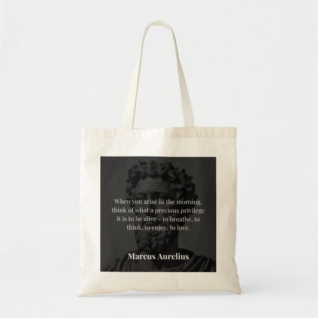 Marcus Aurelius's Morning Reflection Tote Bag (Front)