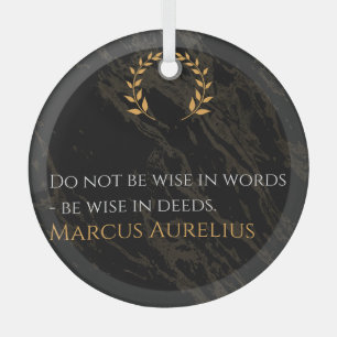 Marcus Aurelius's Wisdom: Actions Speak Loud Glass Tree Decoration