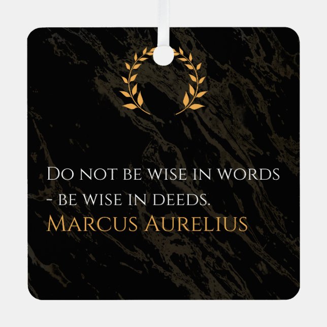 Marcus Aurelius's Wisdom: Actions Speak Loud Metal Tree Decoration (Front)