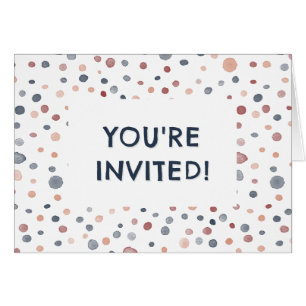 Marcus Confetti Watercolor Dots Birthday Invite