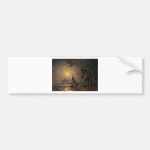 Marcus Larson nocturnal-voyage moon night vintage. Bumper Sticker