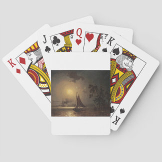 Marcus Larson nocturnal-voyage moon night vintage. Playing Cards