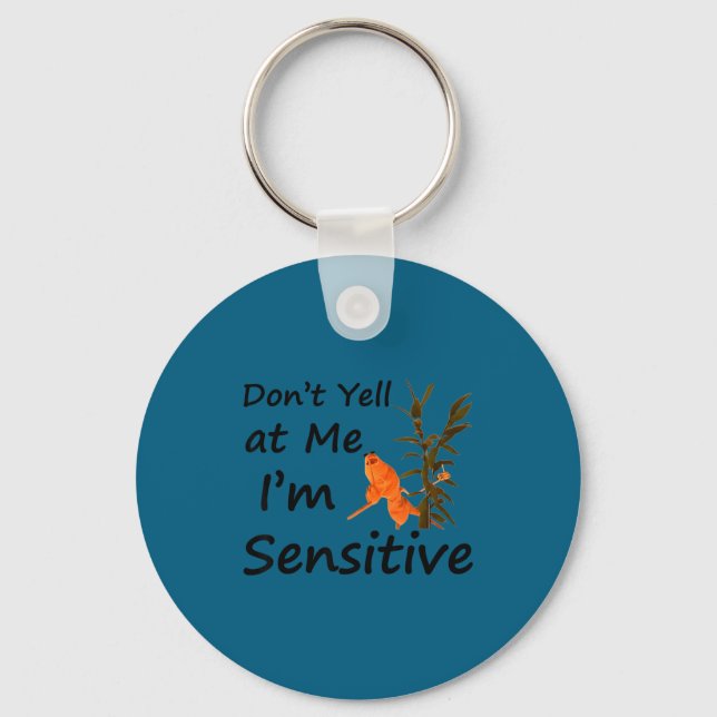 Marcus the worm don't yell at me i'm sensitive mem key ring (Front)