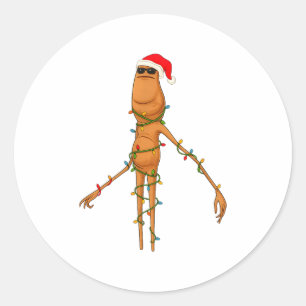 Marcus The Worm, Funny Christmas Lights Classic Round Sticker
