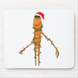 Marcus The Worm, Funny Christmas Lights Mouse Pad