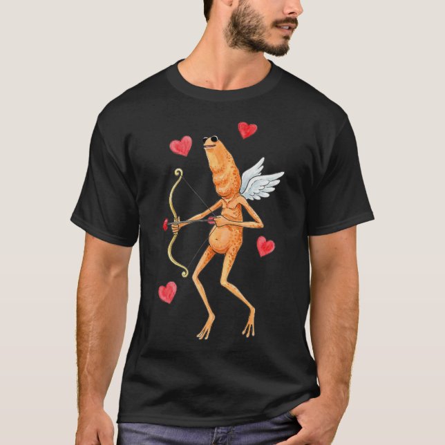 Marcus The Worm Valentine Cupid Meme Design  T-Shirt (Front)