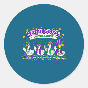 Mardi Goose Loose Coquette Geese Classic Round Sticker