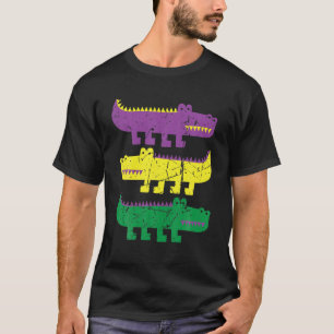 Mardi Grad Alligators 3 Alligators Funny Mardi Gra T-Shirt