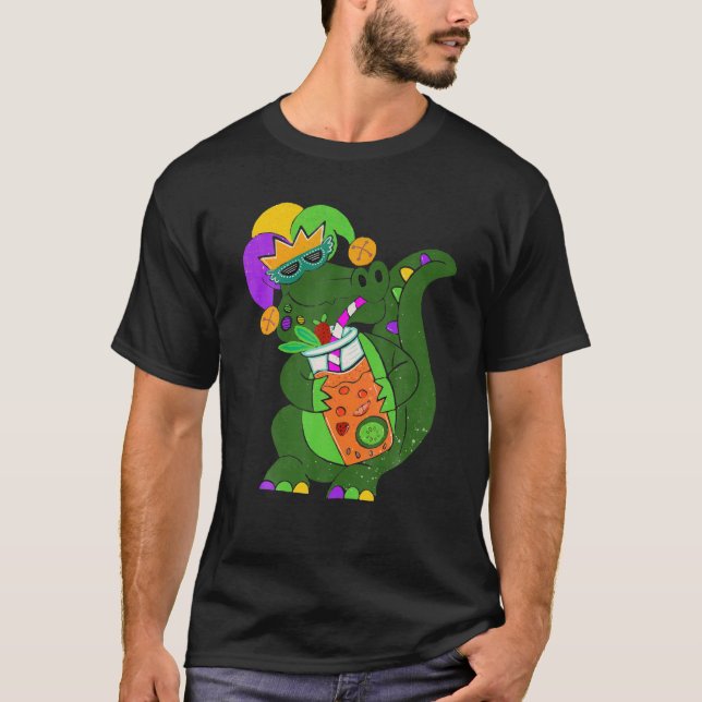 Mardi Grad Alligators 3 Alligators Funny Mardi Gra T-Shirt (Front)