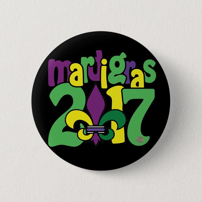 Mardi Gras 2017 Button (Front)