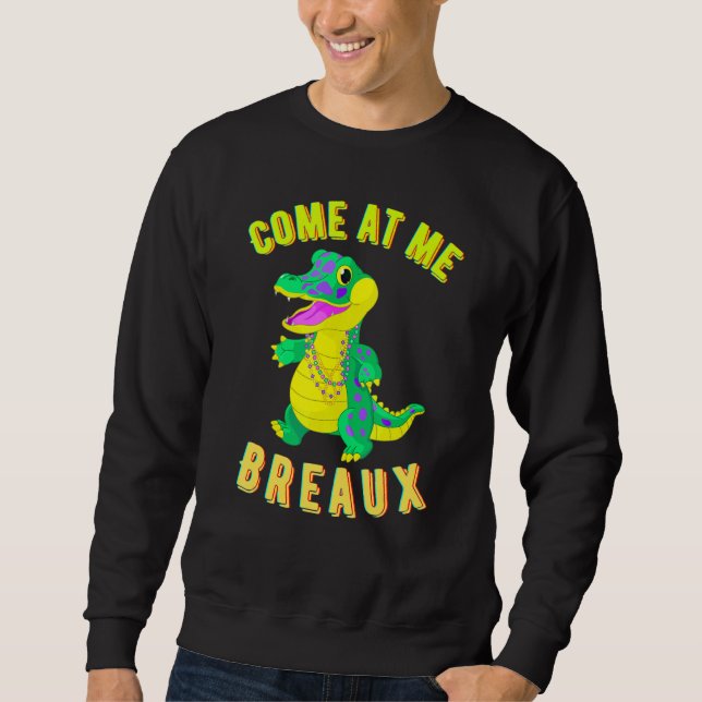 Mardi Gras 2022 Cute Alligator Beads Sweatshirt (Front)