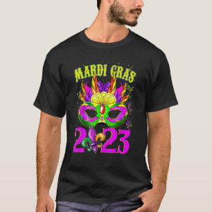 Mardi Gras 2023 Festival Outfits Beads Mask Party  T-Shirt