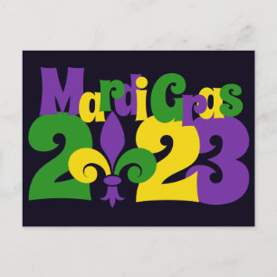 Mardi Gras 2023 fleur-de-lis Postcard