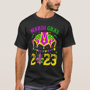 Mardi Gras 2023 Mask Beads Costume Men Womens Gir T-Shirt