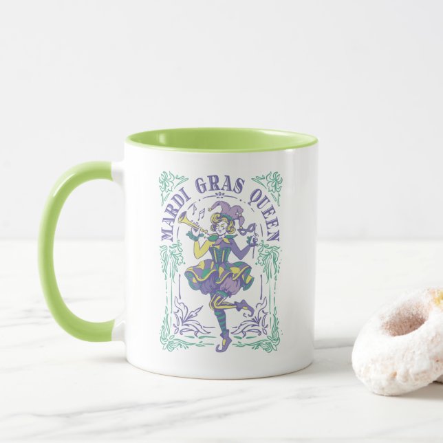 Mardi Gras 2023 vintage Lady  Mug (With Donut)
