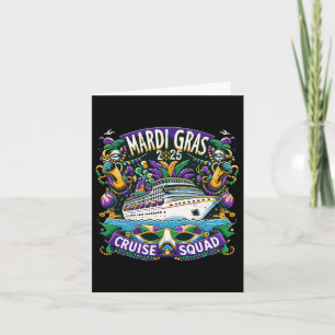 Mardi Gras 2025 Cruise Squad Family Matching Group Card