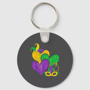 Mardi Gras 2025 Cute Hearts Valentine Women Girl K Key Ring