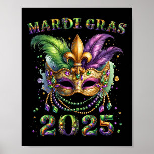Mardi Gras 2025 Jester Outfit Kids Girls Boys Men  Poster