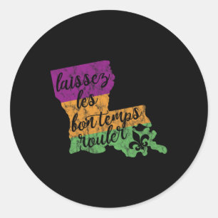 Mardi Gras 2025 Laissez Les Bon Temps Rouler New O Classic Round Sticker