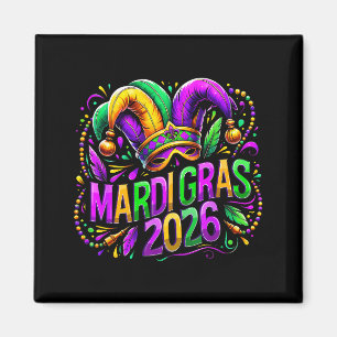 Mardi Gras 2026 Jester Hat Carnival New Orleans Fl Magnet