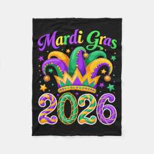 Mardi gras 2026 jester hat new orleans trip men fleece blanket