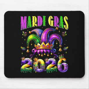 Mardi Gras 2026 Jester Outfit Kids Girls Boys Men  Mouse Pad