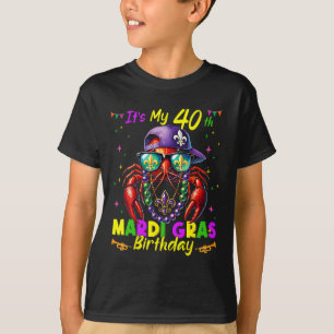 Mardi Gras 40th Birthday Fat Tuesday 40 Years Old  T-Shirt