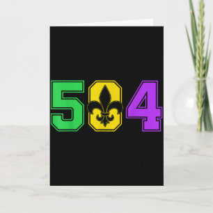 Mardi Gras 504 Nola New Orleans Louisiana La  Card