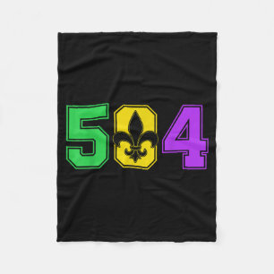 Mardi Gras 504 Nola New Orleans Louisiana La  Fleece Blanket