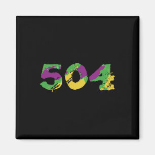 Mardi Gras 504 Nola Retro New Orleans Tee Fleur De Magnet