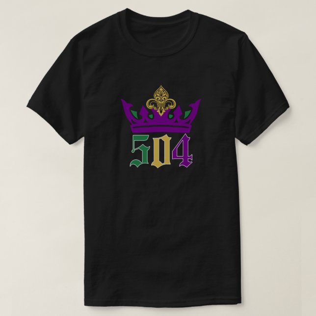Mardi Gras 504 T-Shirt (Design Front)