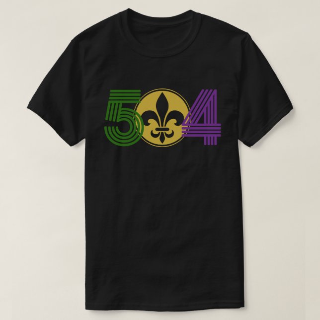 Mardi Gras 504 T-Shirt (Design Front)