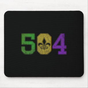 Mardi Gras 504 T Shirt Nola New Orleans Louisiana  Mouse Pad